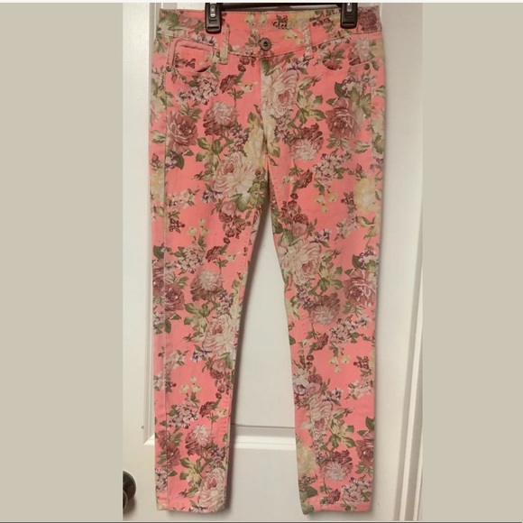 womens floral jeans